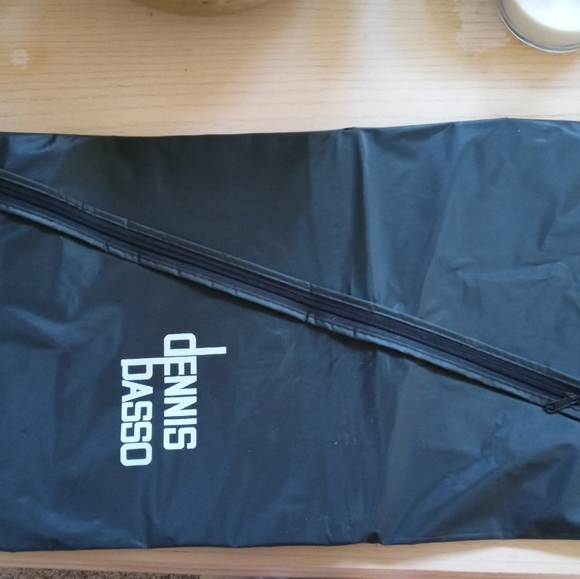 Dennis Basso Black Suede Sz 2X Floral Lined Dress Coat, Garment Bag Purple Blue - Picture 9 of 11